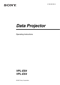 Manual Sony VPL-EX4 Projector