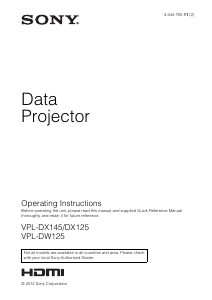 Manual Sony VPL-DX145 Projector