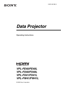 Manual Sony VPL-FE40 Projector