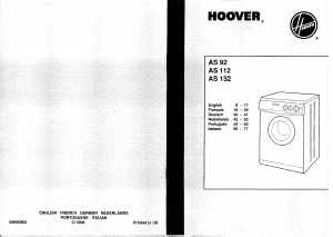 Manuale Hoover AS 92 Lavatrice