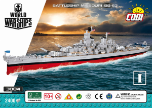 Kasutusjuhend Cobi set 3084 World of Warships Battleship Missouri