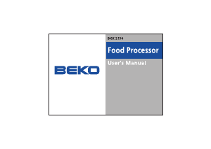 Handleiding BEKO BKK 2154 S Keukenmachine