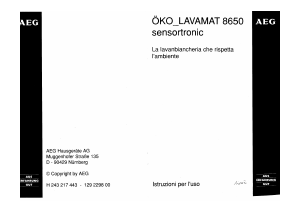 Manuale AEG ÖKO Lavamat 8650 Lavatrice