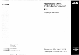 Bedienungsanleitung AEG SANTO3130I Kühl-gefrierkombination
