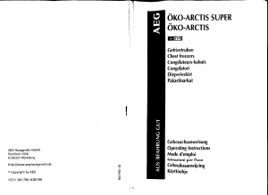 Bedienungsanleitung AEG OKOARCTISSUPER Gefrierschrank