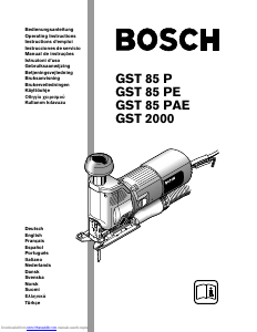 Kullanım kılavuzu Bosch GST 85 PAE Dekupaj testere
