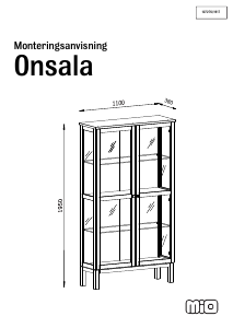Brugsanvisning Mio Onsala Vitrineskab