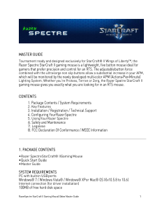 Bruksanvisning Razer Spectre StarCraft II Mus
