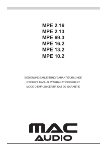 説明書 Mac Audio MPE 2.16 カースピーカー