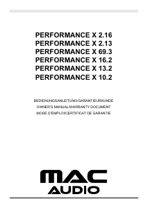 Руководство Mac Audio Performance X 13.2 Автомобильный динамик