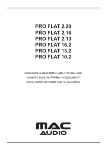 说明书 Mac AudioPro Flat 2.13汽车喇叭