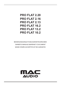 説明書 Mac Audio Pro Flat 10.2 カースピーカー