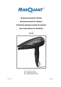 Manual MarQuant 805-039 Hair Dryer