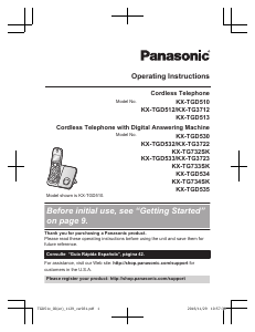 Manual Panasonic KX-TGD512 Wireless Phone