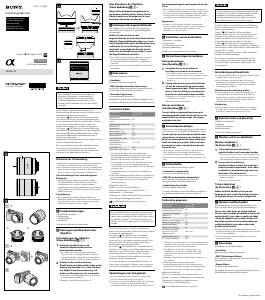 Bedienungsanleitung Sony SEL55F18Z Objektiv