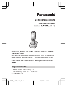 Bedienungsanleitung Panasonic KX-TW221GBA Schnurlose telefon