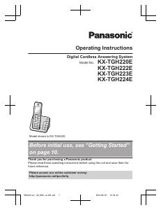 Manual Panasonic KX-TGH224E Wireless Phone