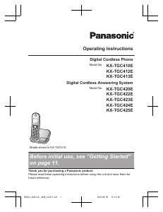 Manual Panasonic KX-TGC424E Wireless Phone