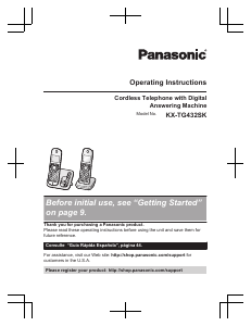 Manual Panasonic KX-TG432SK Wireless Phone