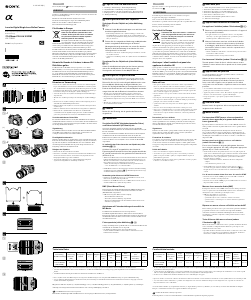 Bedienungsanleitung Sony SAL70300G Objektiv