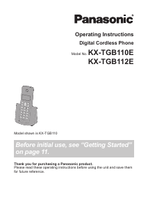 Manual Panasonic KX-TGB112E Wireless Phone