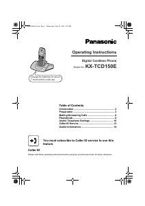 Manual Panasonic KX-TCD153E Wireless Phone
