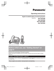 Manual Panasonic KX-TG572SK Wireless Phone