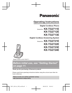Manual Panasonic KX-TG2713E Wireless Phone