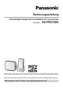 Bedienungsanleitung Panasonic KX-PRX150G Schnurlose telefon