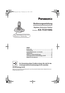 Bedienungsanleitung Panasonic KX-TCD153G Schnurlose telefon