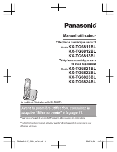 Mode d’emploi Panasonic KX-TG6822BL Téléphone sans fil