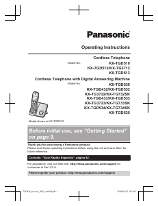 Manual Panasonic KX-TGD532KXTGD433 Wireless Phone