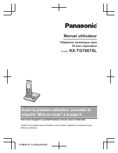 Mode d’emploi Panasonic KX-TG7861SL Téléphone sans fil