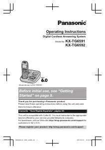 Manual Panasonic KX-TG6592 Wireless Phone