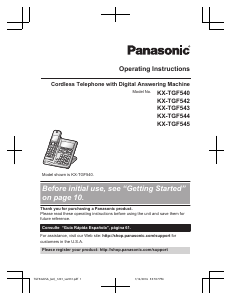 Manual Panasonic KX-TGF545 Wireless Phone