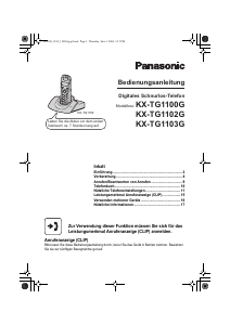 Bedienungsanleitung Panasonic KX-TG1102G Schnurlose telefon
