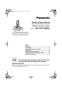 Bedienungsanleitung Panasonic KX-TG1100SLE Schnurlose telefon