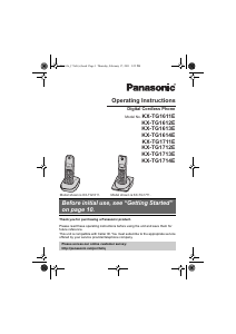 Manual Panasonic KX-TG1611E Wireless Phone