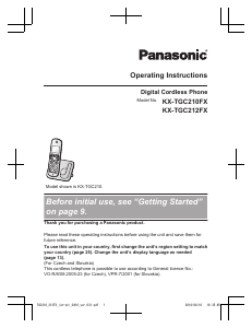 Handleiding Panasonic KX-TGC212FX Draadloze telefoon