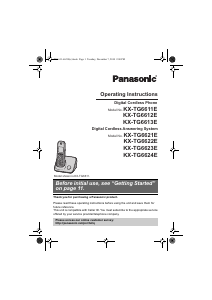 Manual Panasonic KX-TG6611E Wireless Phone