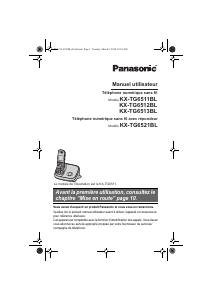 Mode d’emploi Panasonic KX-TG6511BL Téléphone sans fil