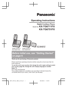 Manual Panasonic KX-TG6751FX Wireless Phone