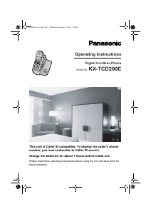 Manual Panasonic KX-TCD200E Wireless Phone
