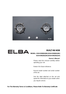 Bruksanvisning Elba EGH-E9503G(BK) Häll