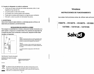 Manual de uso Saivod VS706S Vinoteca