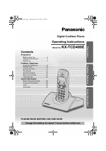 Manual Panasonic KX-TCD400 Wireless Phone