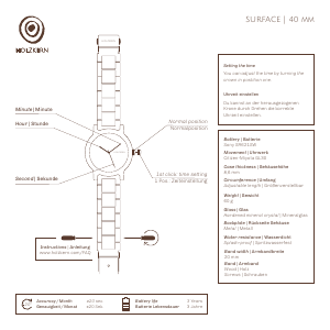 Bedienungsanleitung Holzkern Korallenwelt Armbanduhr