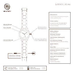 Bedienungsanleitung Holzkern Sanddüne Armbanduhr