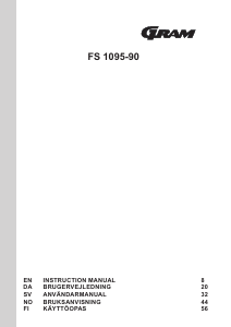 Bruksanvisning Gram FS 1095-90 Fryser