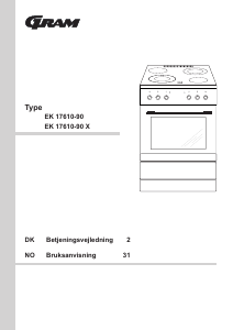 Brugsanvisning Gram EK 17610-90 Komfur